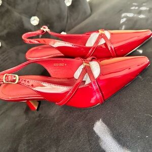 Chic Red Patent Slingback Heels
